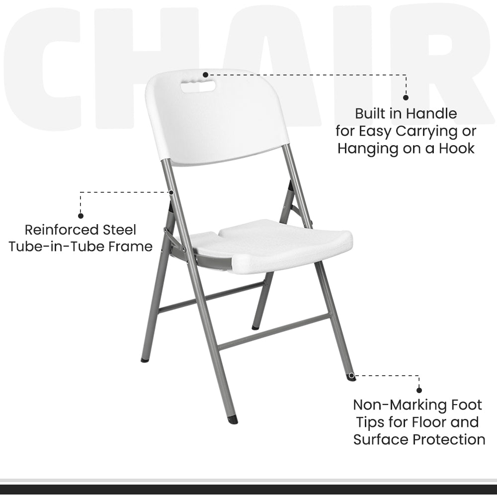 White Folding Plastic Chair Set