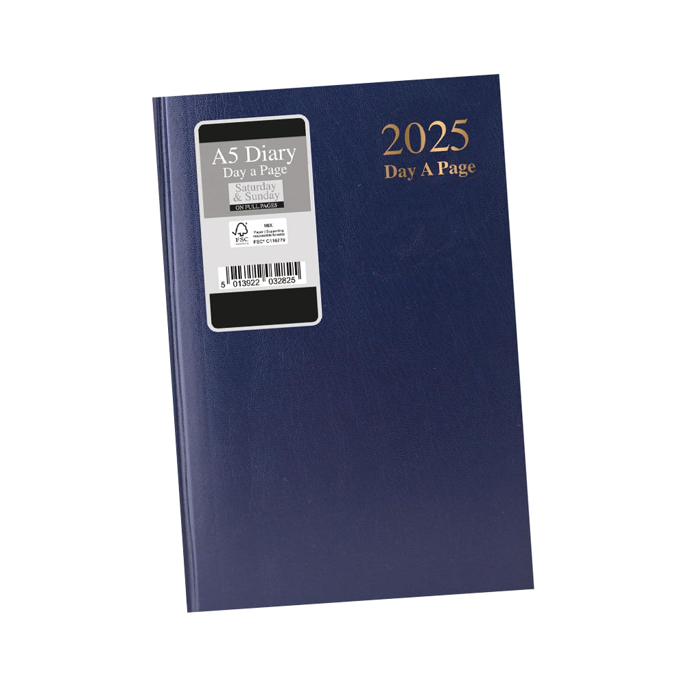 2025 A5 Day to Page Diary - Blue