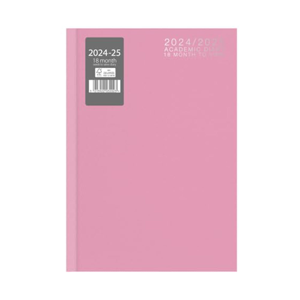 A5 WTV 18 Month Academic Casebound Diary - Pink