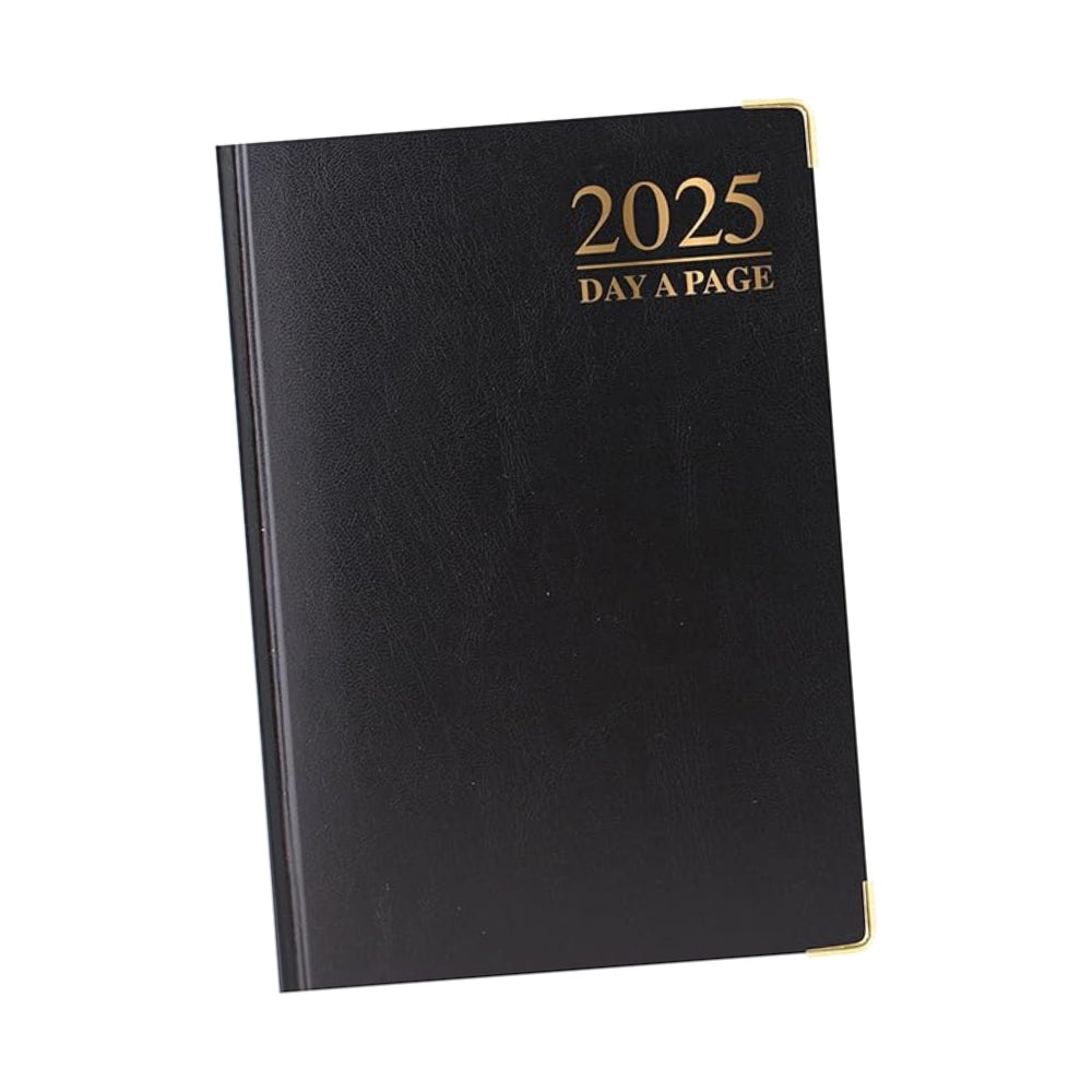 A6 Day To Page Diary 2025 - Black