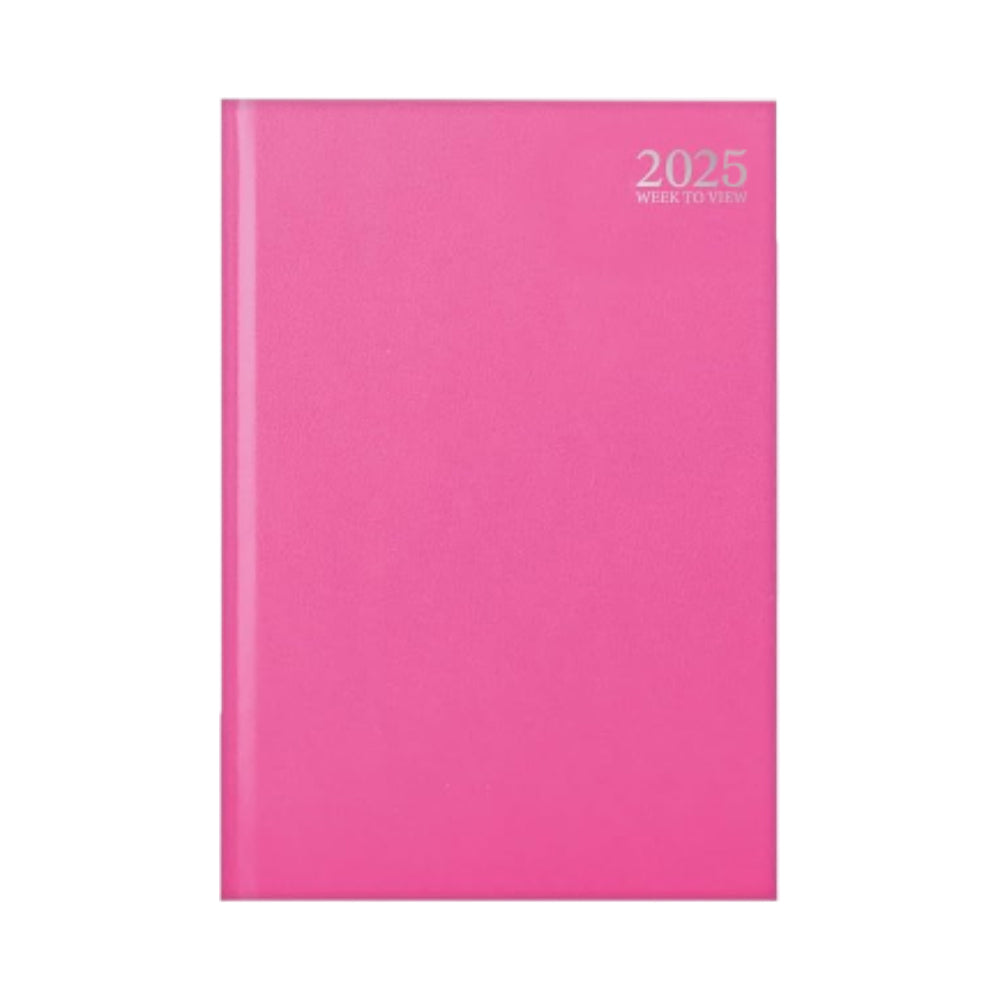 2025 Premium Quality A4 Week to View Diary- Pink