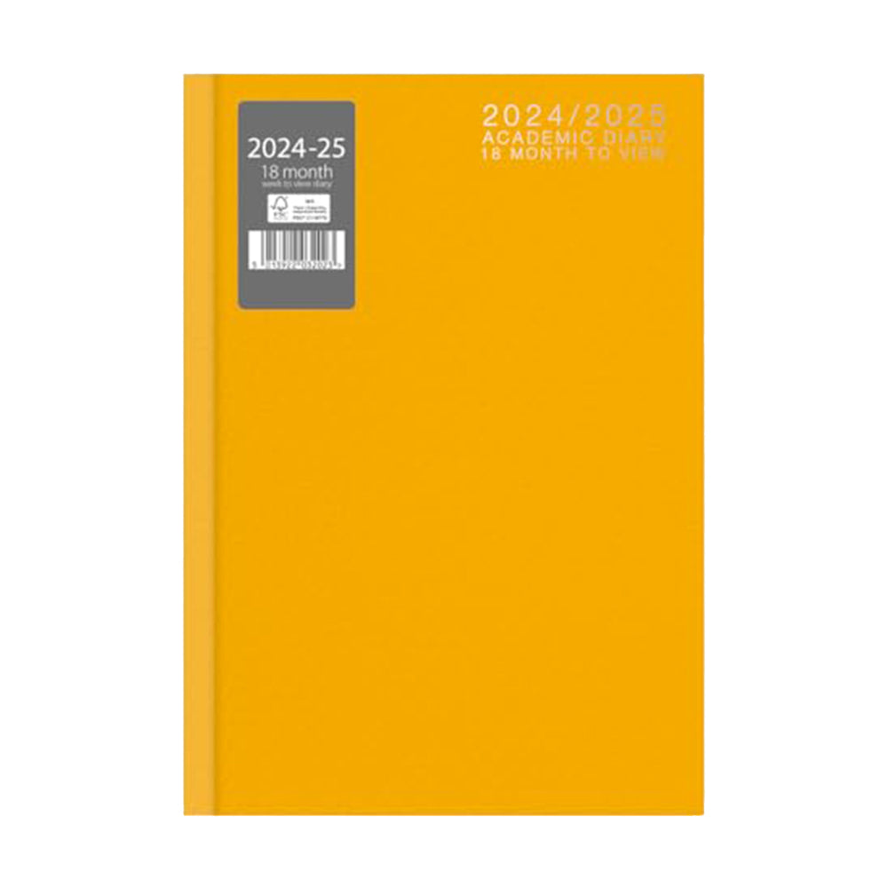 A5 WTV 18 Month Academic Casebound Diary - Yellow