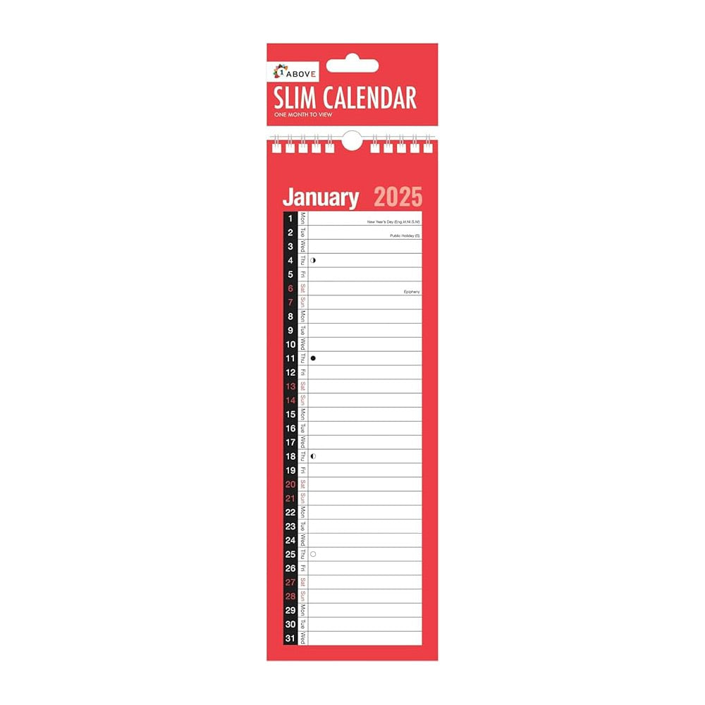 2025 Slim Calendar Wall Planner