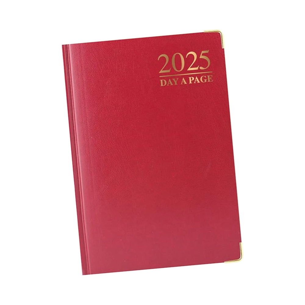 A6 Day To Page Diary 2025 - Red