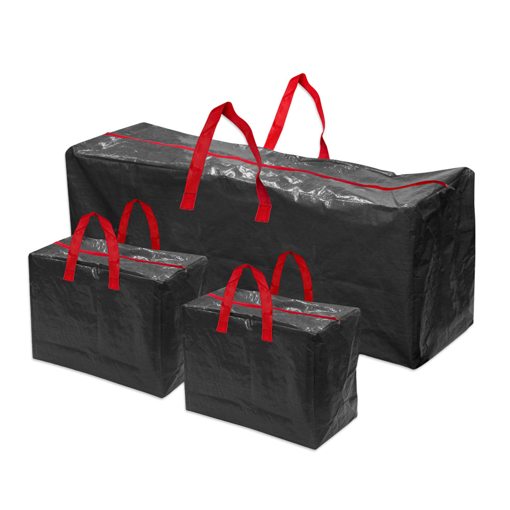 Grey 3pc Christmas Decoration Storage Bags