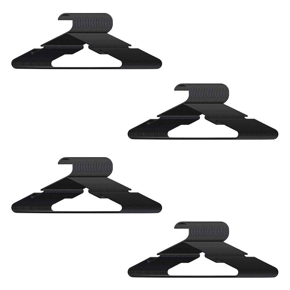 100pk Black Plastic Clothe Hangers