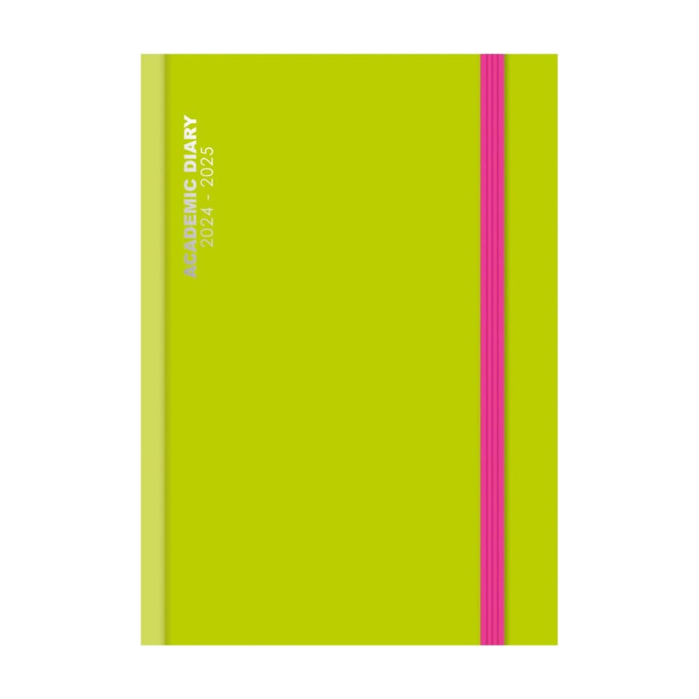 A5 Day To Page Academic Diary With Printed Edges - Green