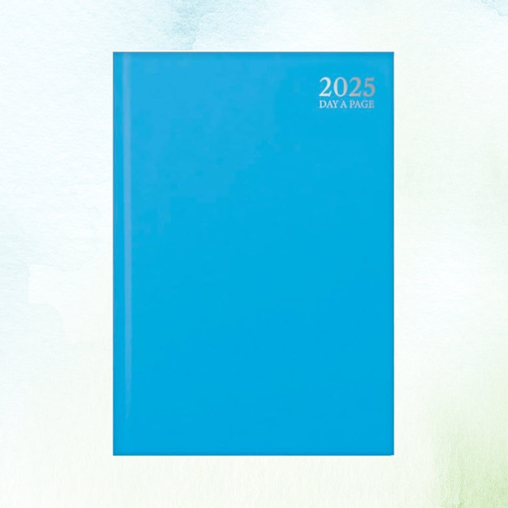 2025 Premium Quality A4 Day to Page Diary - Blue