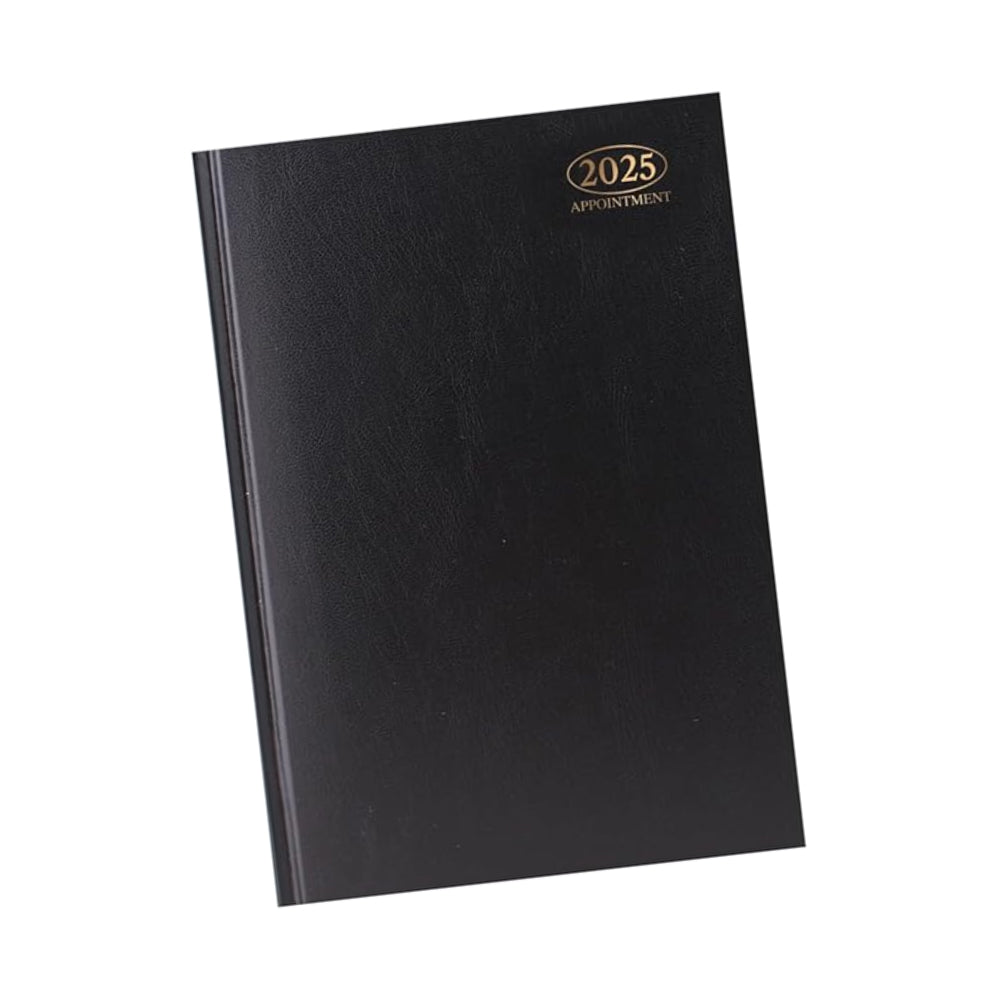 2025 Premium Quality A4 Day to Page Appointment Diary - Black