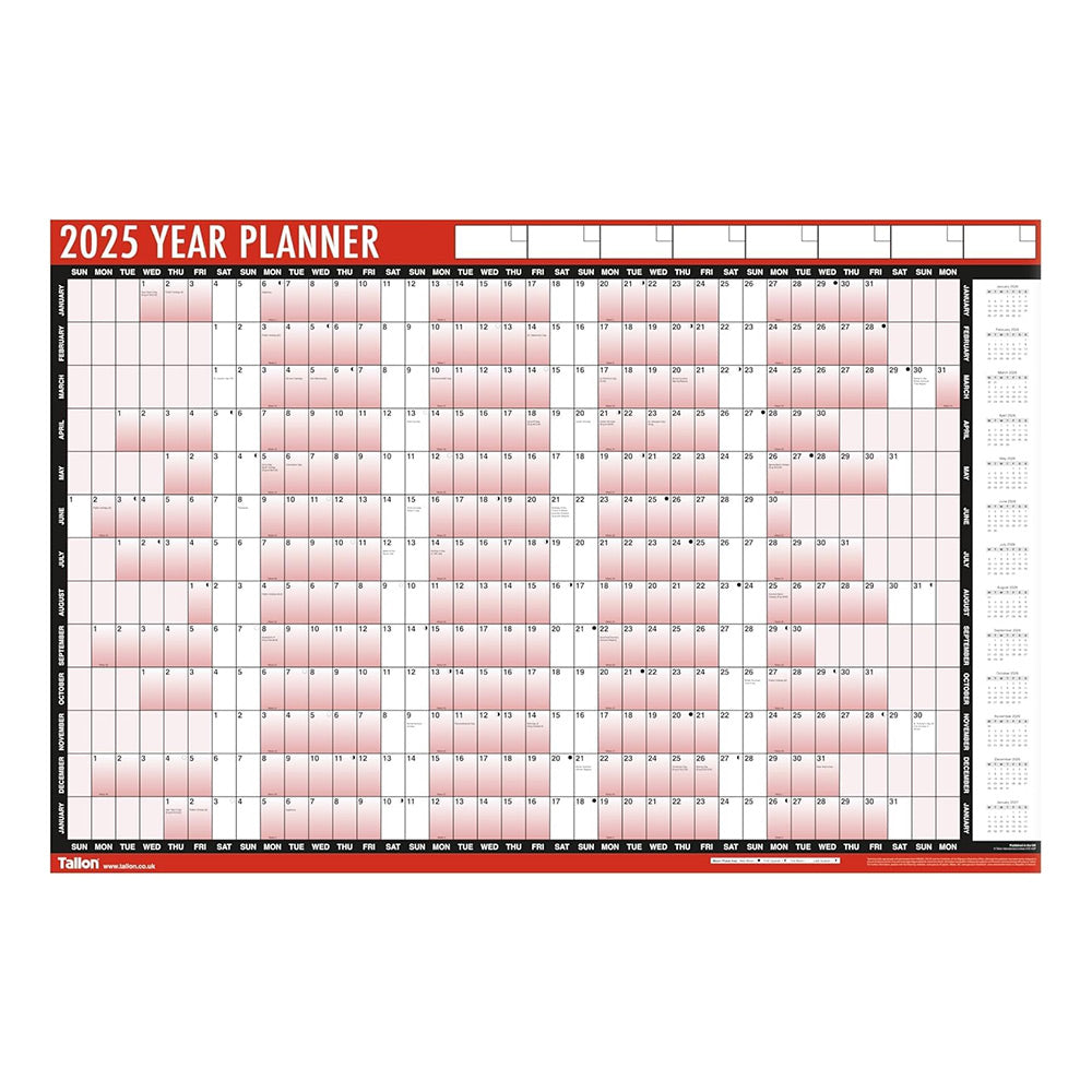 2025 Year Wall Planner A1