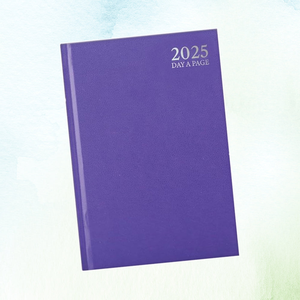 2025 Premium Quality A5 Day to Page Diary - Light Purple