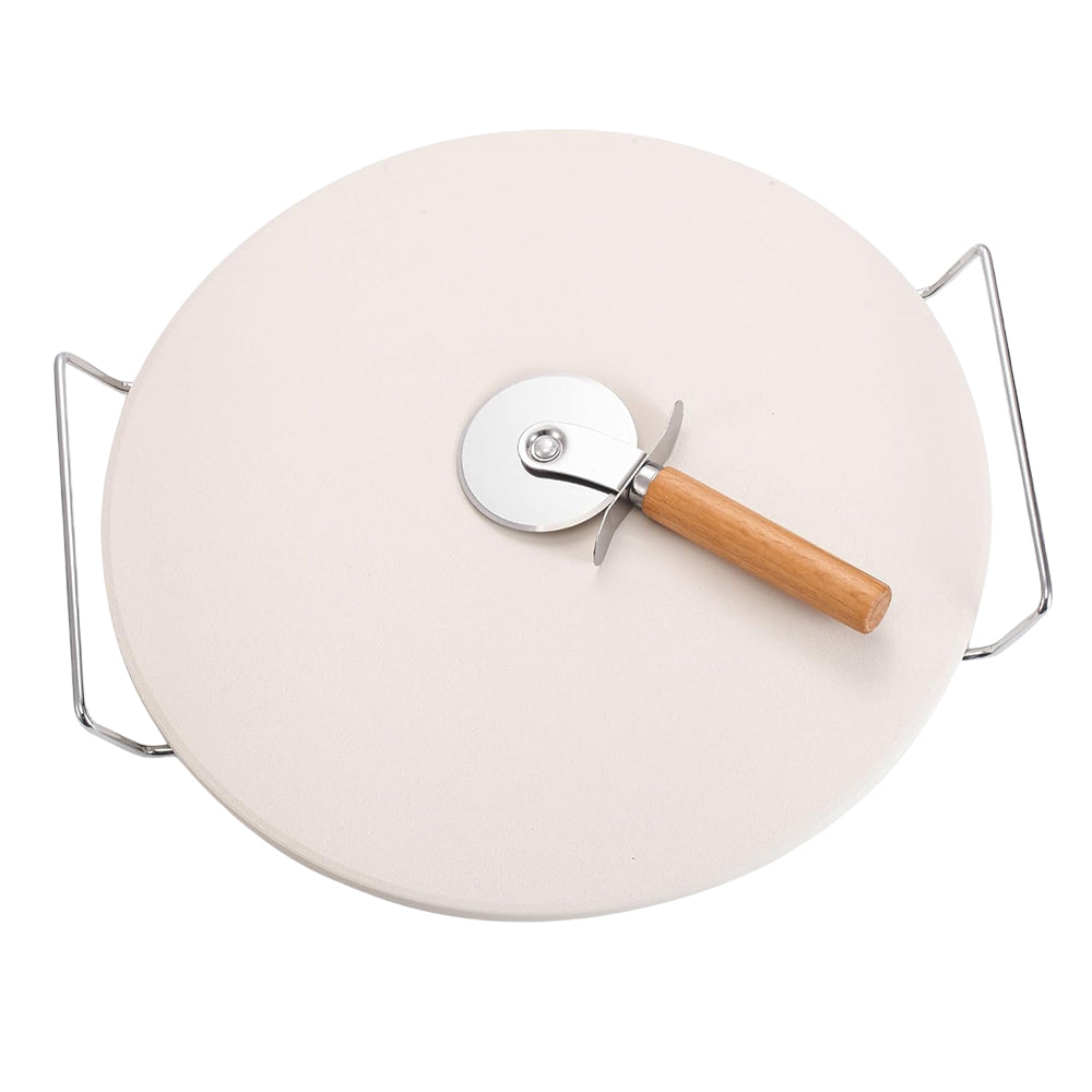 Round Pizza Stone Set with Pizza Cutter