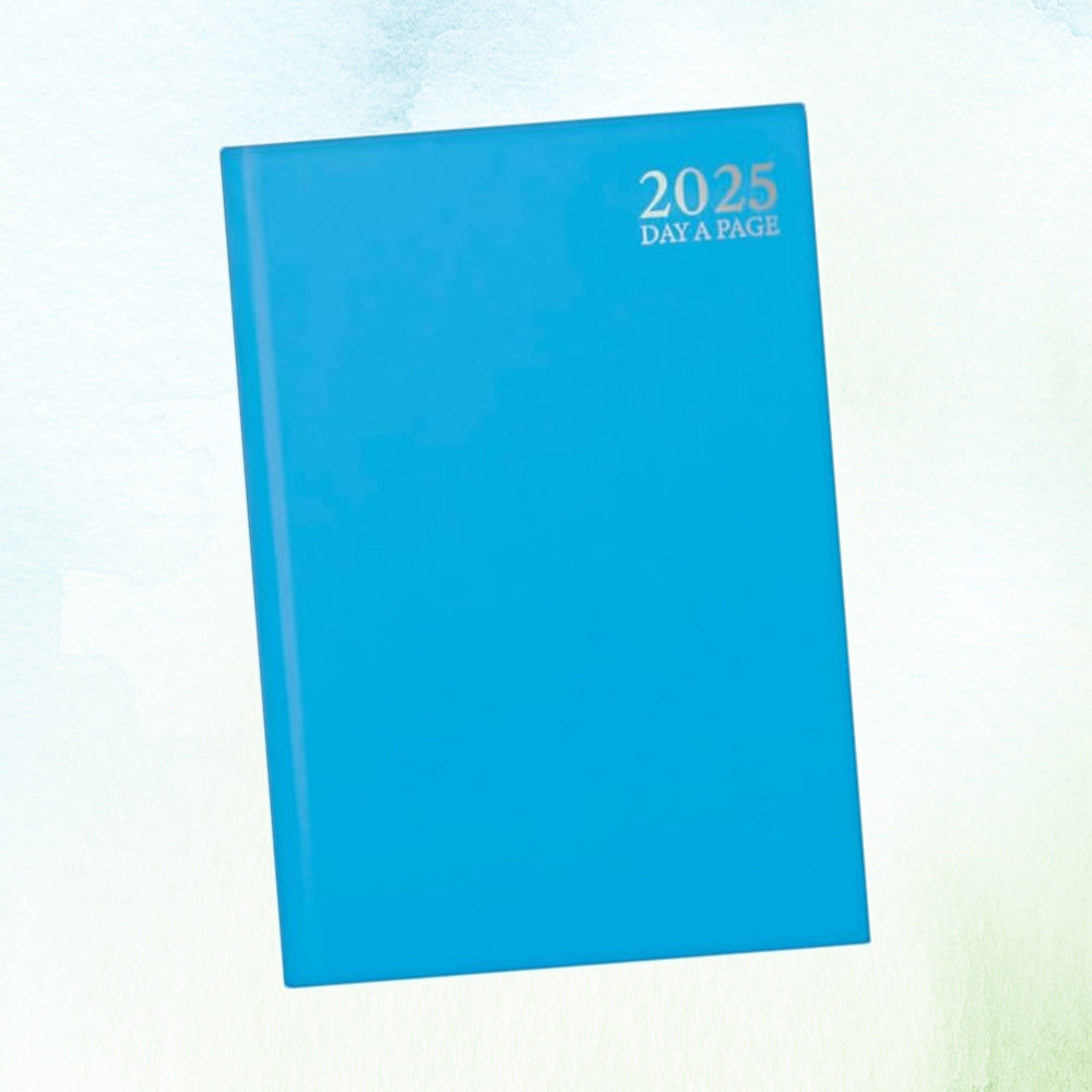 2025 Premium Quality A5 Day to Page Diary - Light Blue