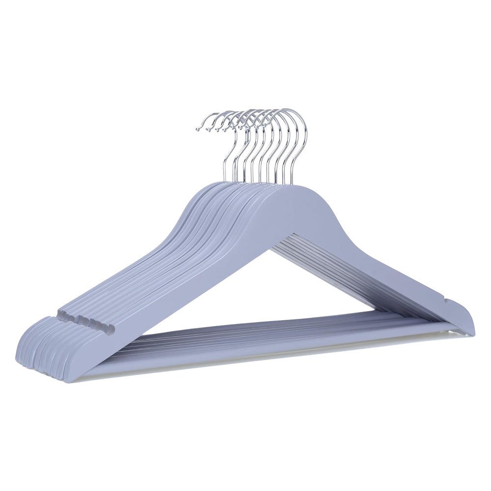 Strong Grey Wooden Coat Hangers - 20 Pack