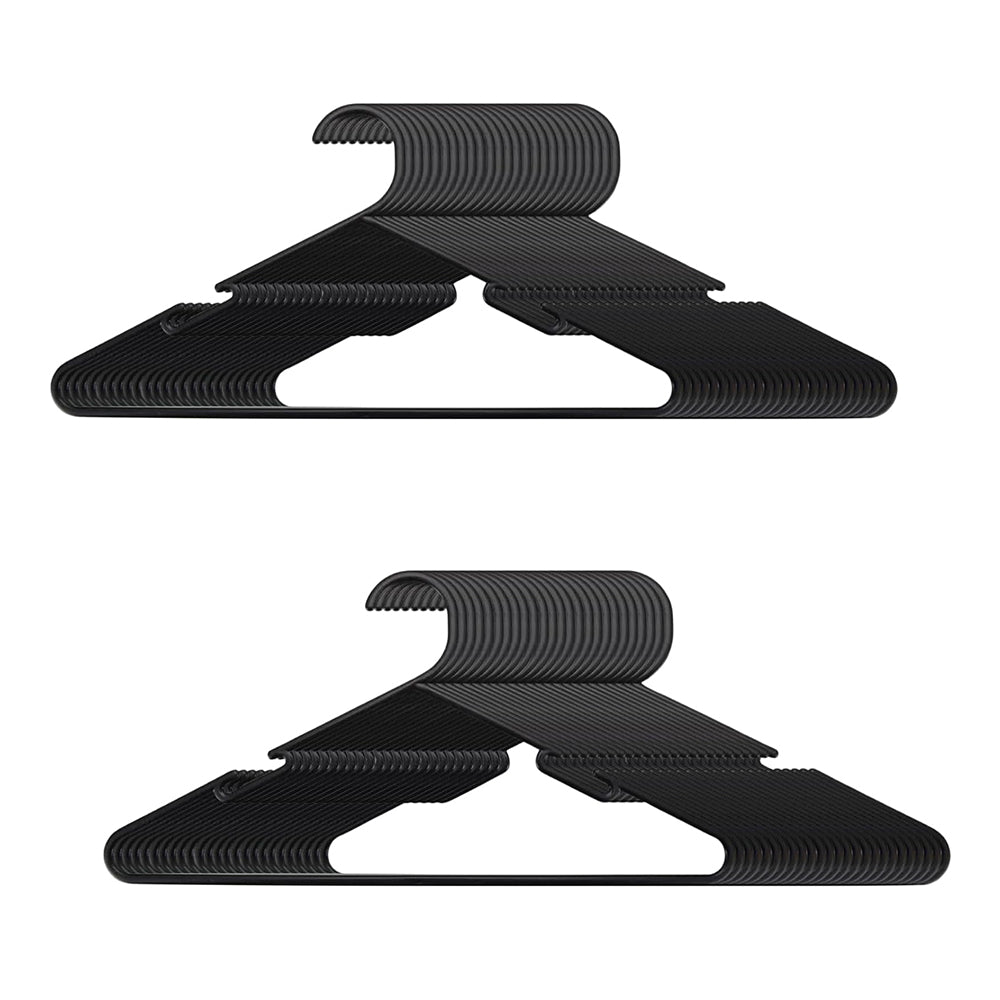 50pk Black Plastic Clothe Hangers