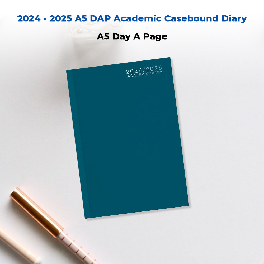 2024-2025 A5 DAP Academic Casebound Diary - Blue