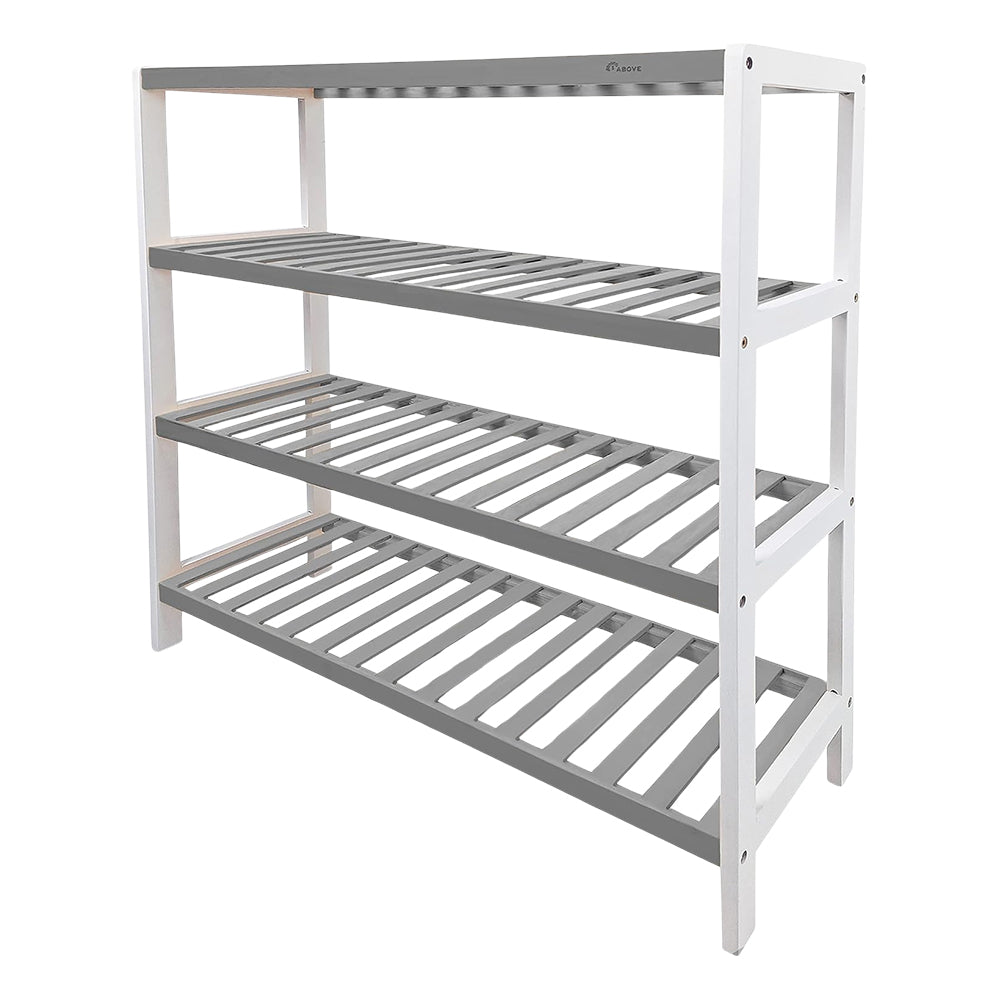 Grey Bamboo Shoe Rack - 4 Tier