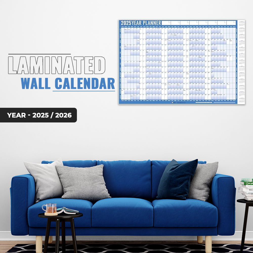 2025-2026 Year Wall Planner A1 Large Laminated Wall Calendar