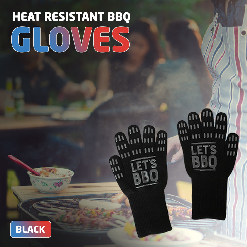 Heat Resistant BBQ Gloves - Black