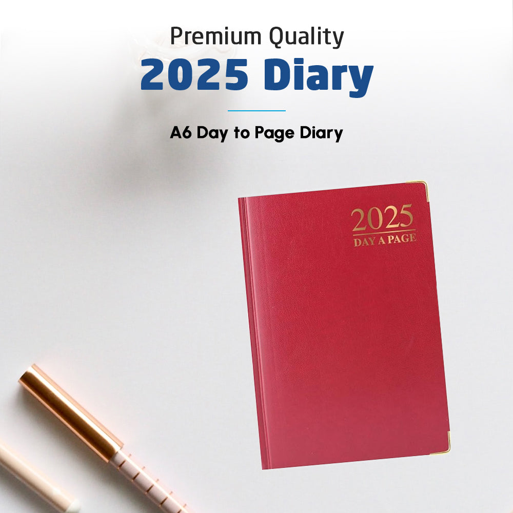 A6 Day To Page Diary 2025 - Premium Quality