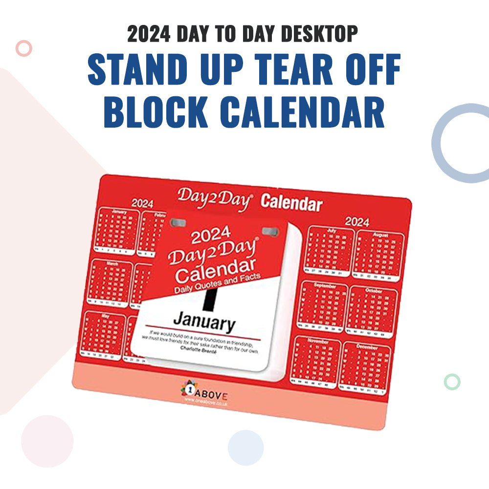 Day To Day Desk Top Stand Up Tear Off Block Calendar - 2024