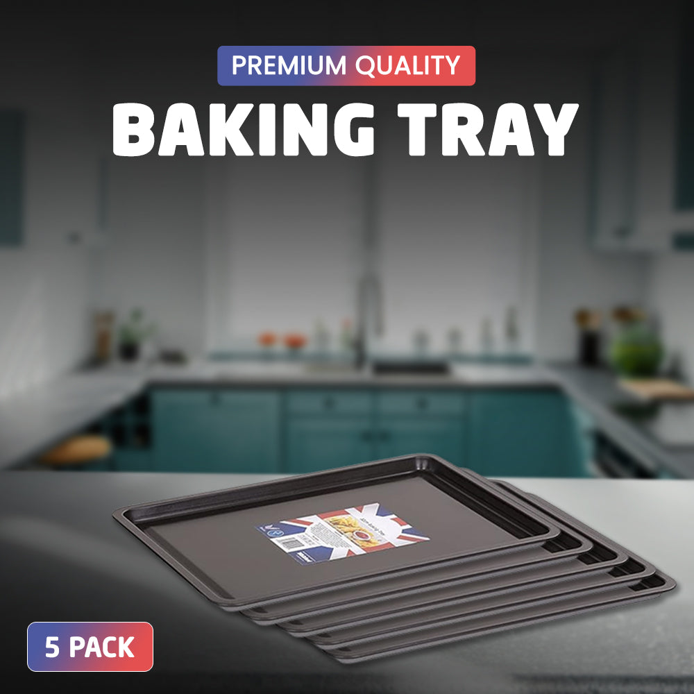 Premium Quality Baking Tray - 5 Pack