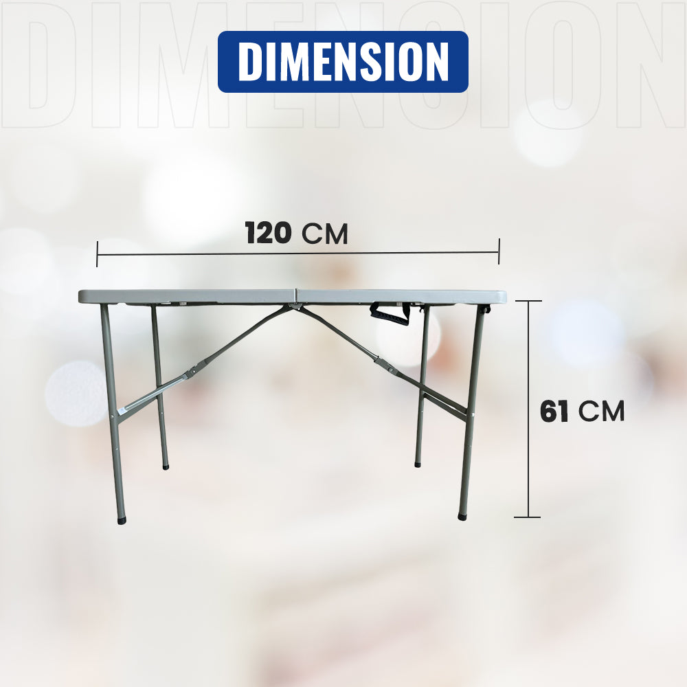 Dimension of 4ft grey folding table