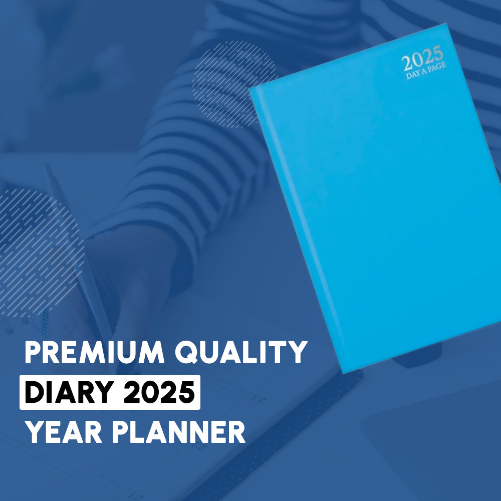 2025 Premium Quality A4 Day to Page Diary - Blue