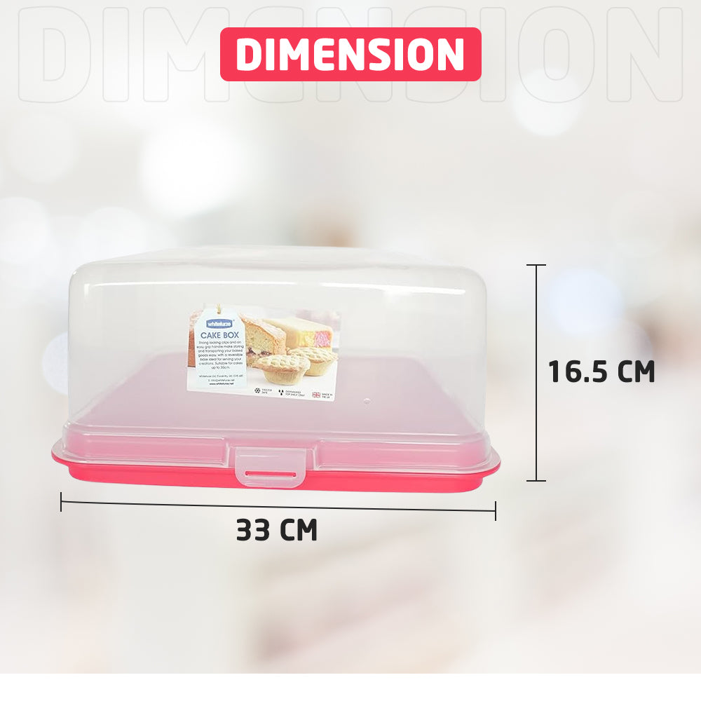 Dimention of Square Red Plastic Cake Box