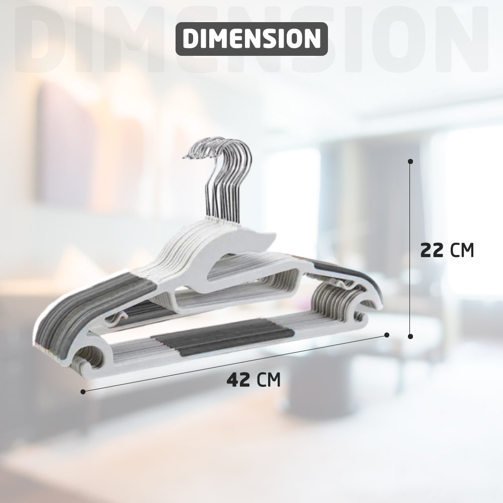 Dimension o Plastic Coat Hangers with S-Shaped Opening