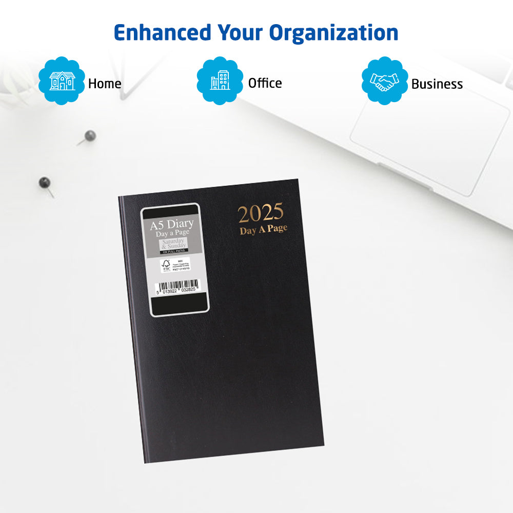 2025 A5 Day to Page Diary - Enhanced your Organization