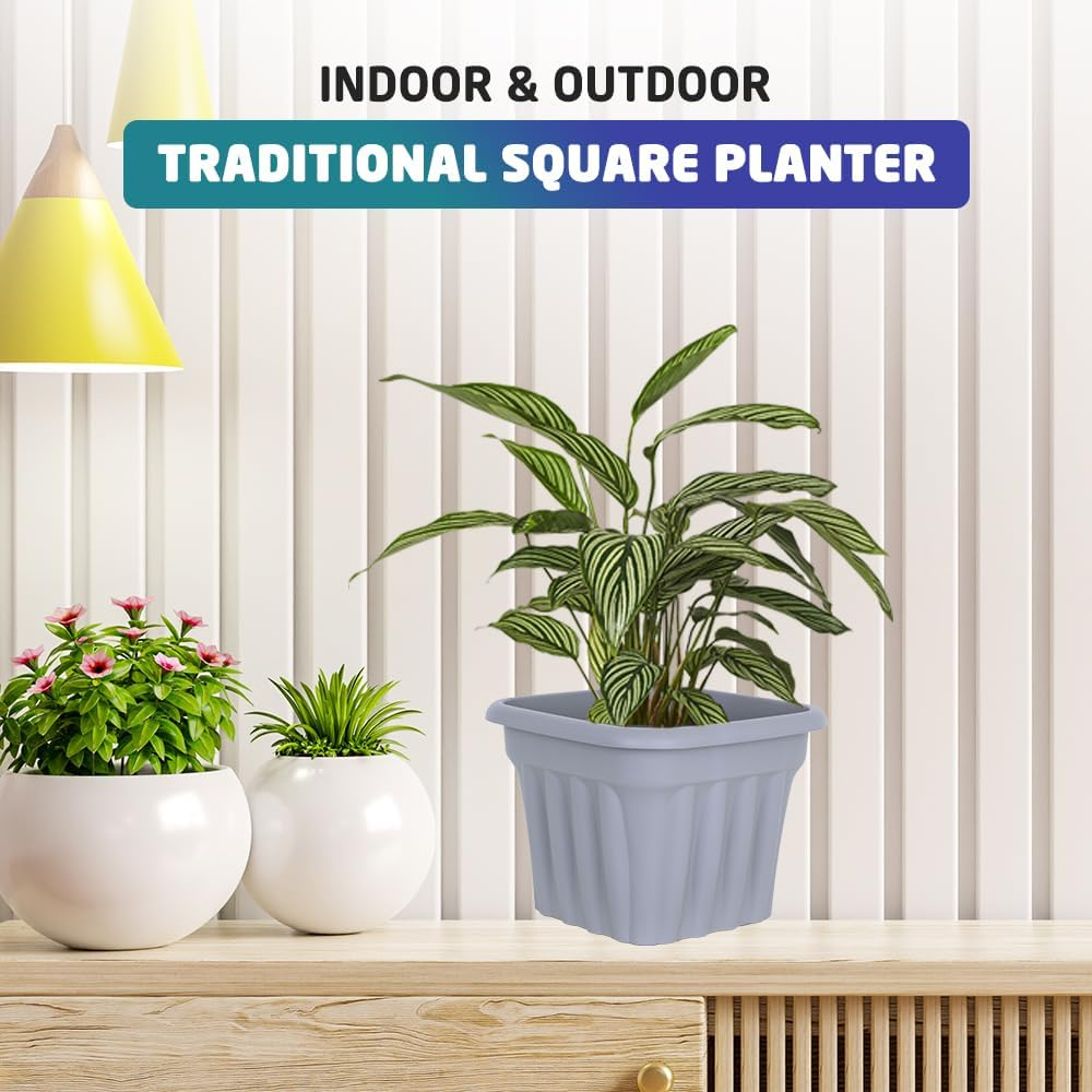 Gray Square planter