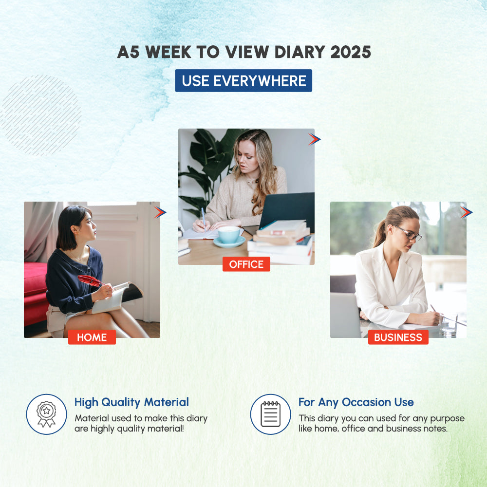 A5 Week to View Diary 2025 - Use Everywhere