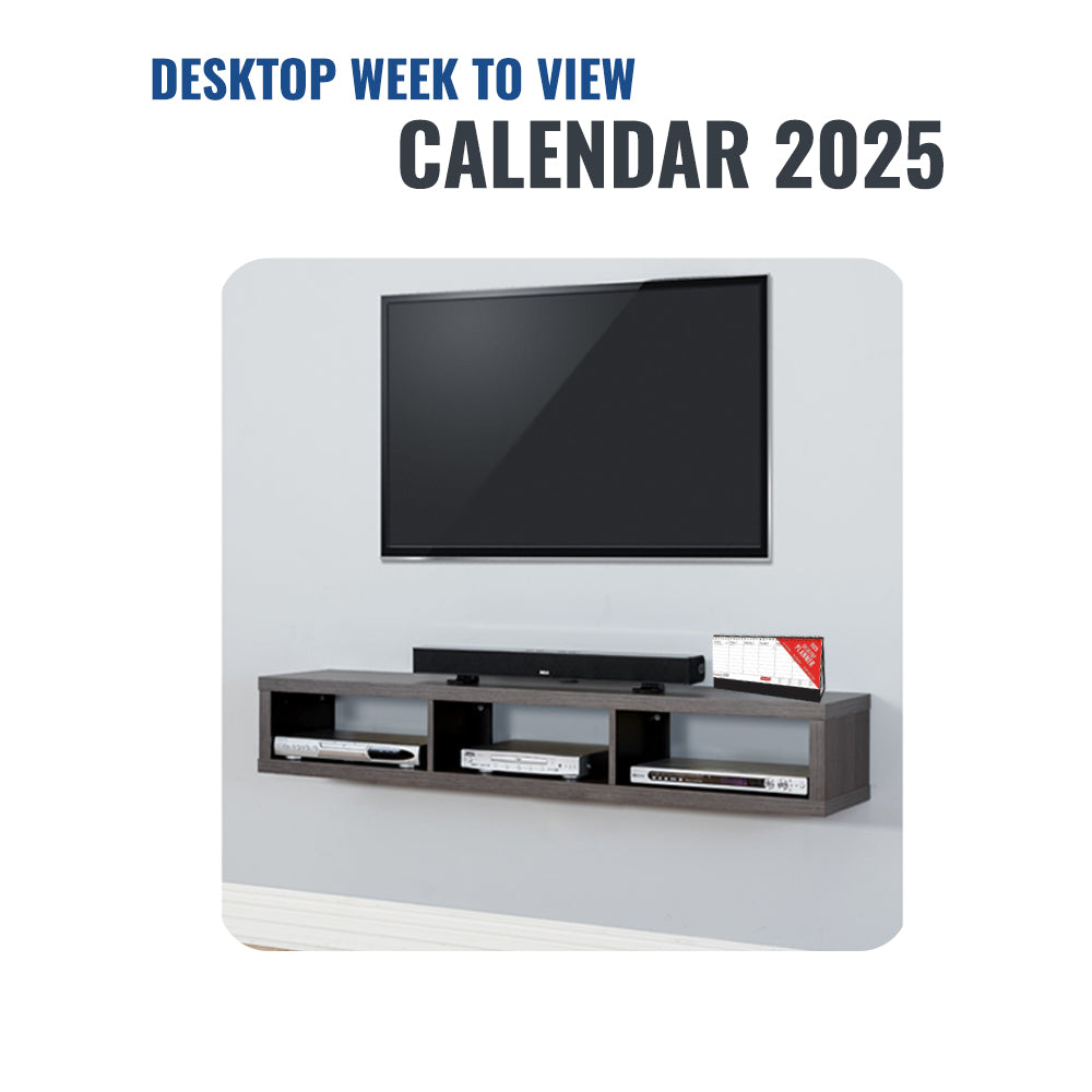 2025 Red and Black Desktop Flip Calendar