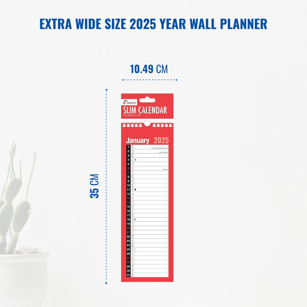 2025 Slim Calendar - Dimension