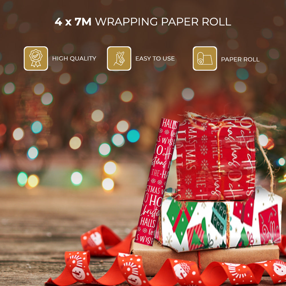 4x7 M Christmas Gift Wrapping Paper Roll