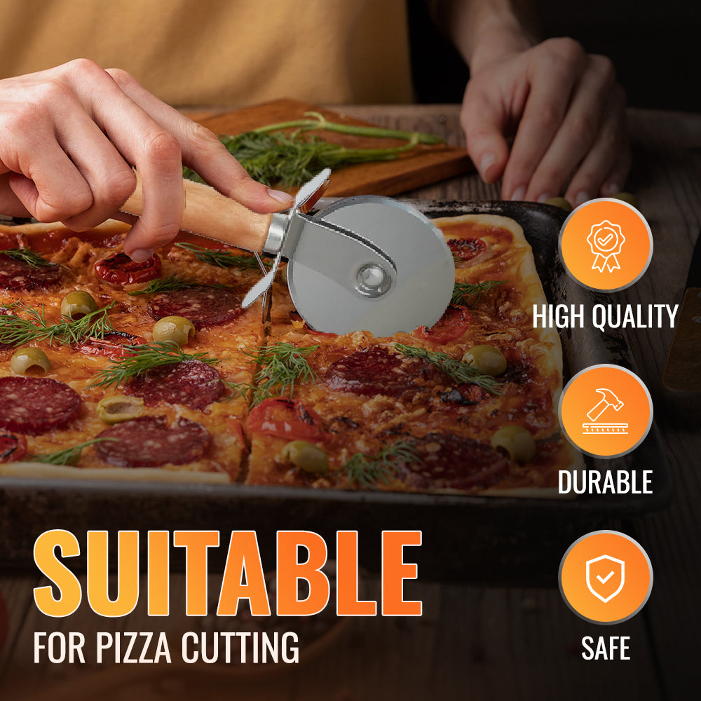 Round Pizza Stone Set with Pizza Cutter