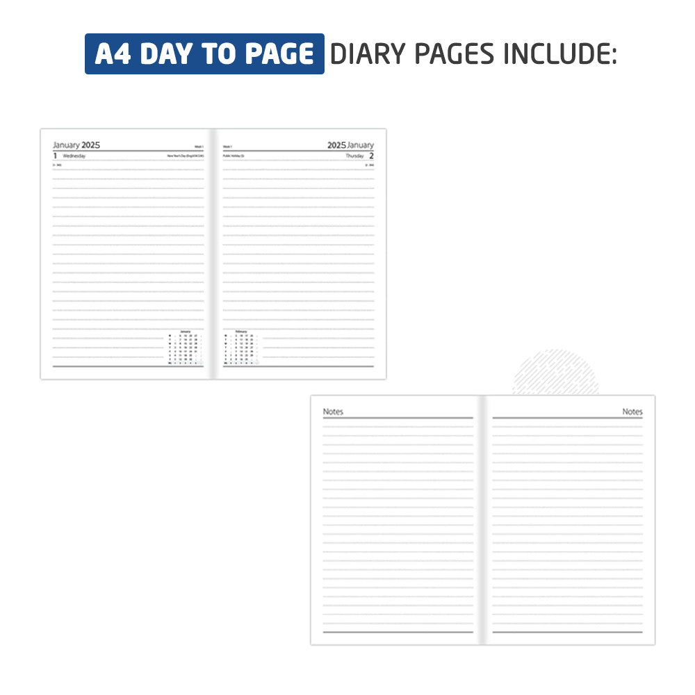 2025 Premium Quality A4 Day to Page Appointment Diary