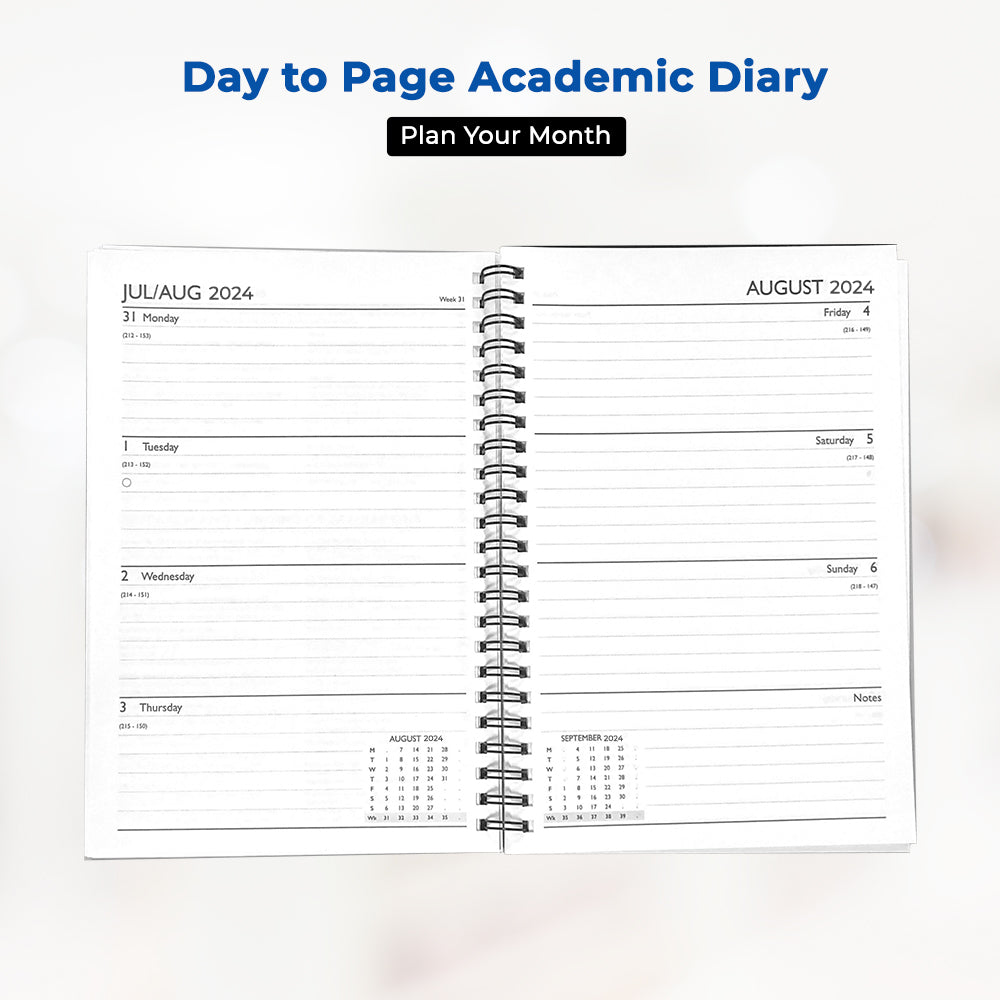 A4 Day To Page Academic Casebound Diary, 2024-25