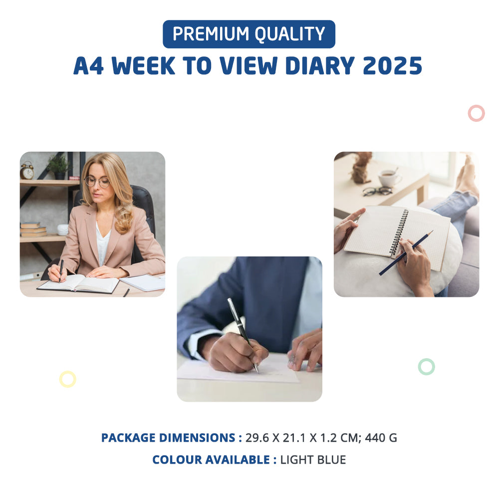 2025 Premium Quality A4 Week to View Diary