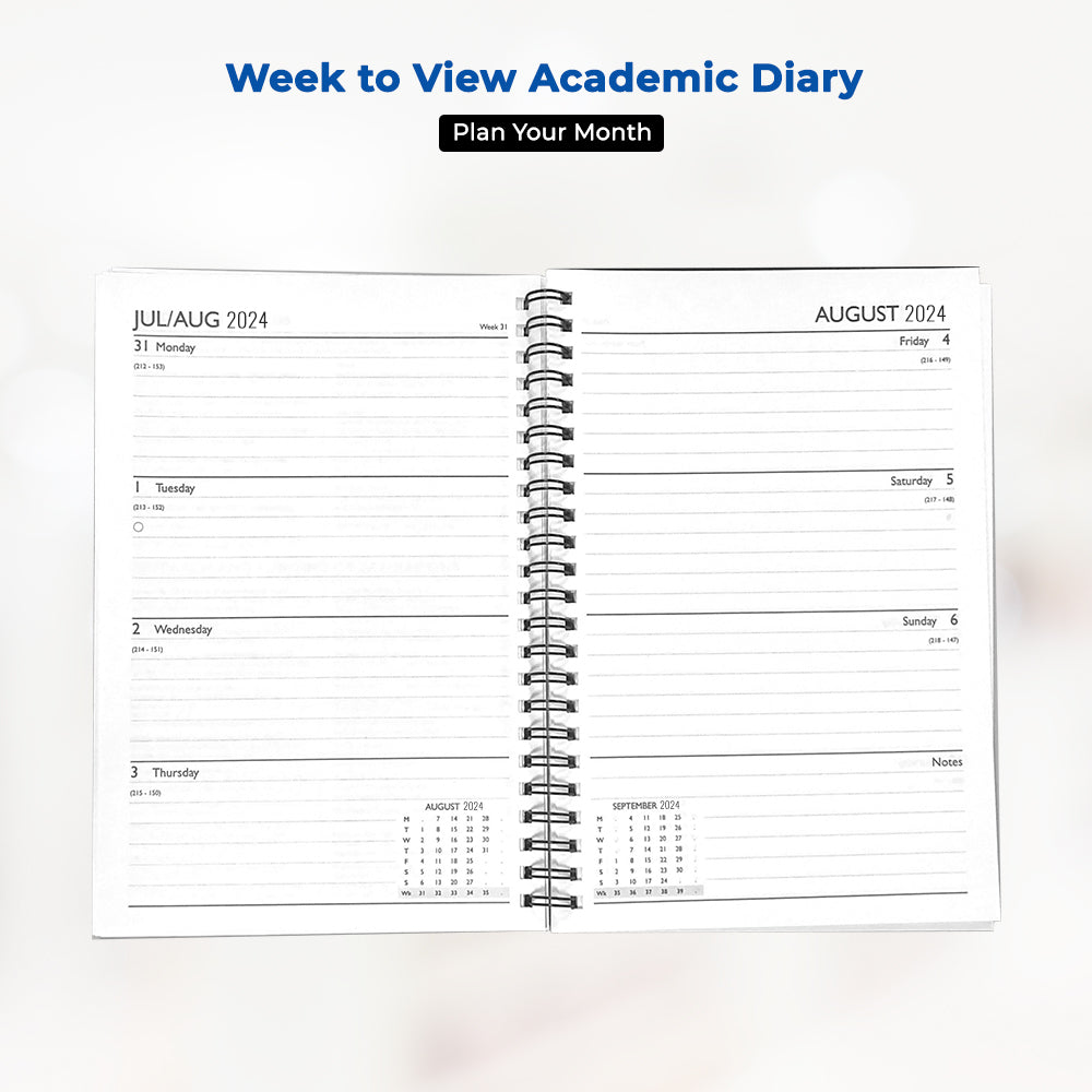 A5 Day A Page Academic Casebound Diary 