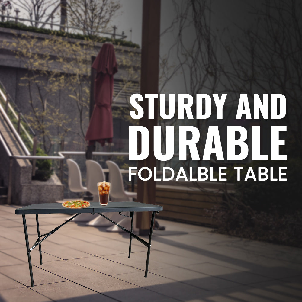 Sturdy & Durable 4ft Black Foldable Table