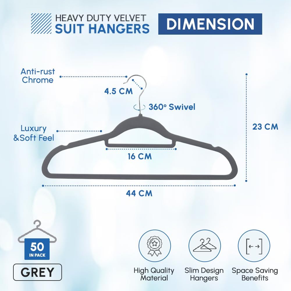 Grey velvet hangers