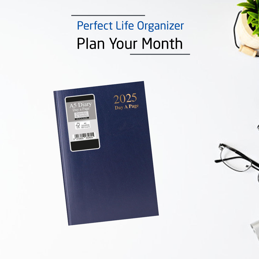 2025 A5 Day to Page Diary - Plan you Month