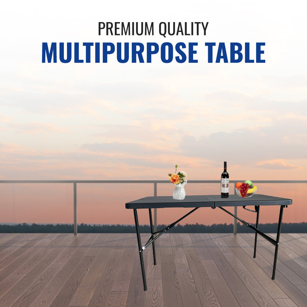 4ft Multipurpose Black Foldable Table