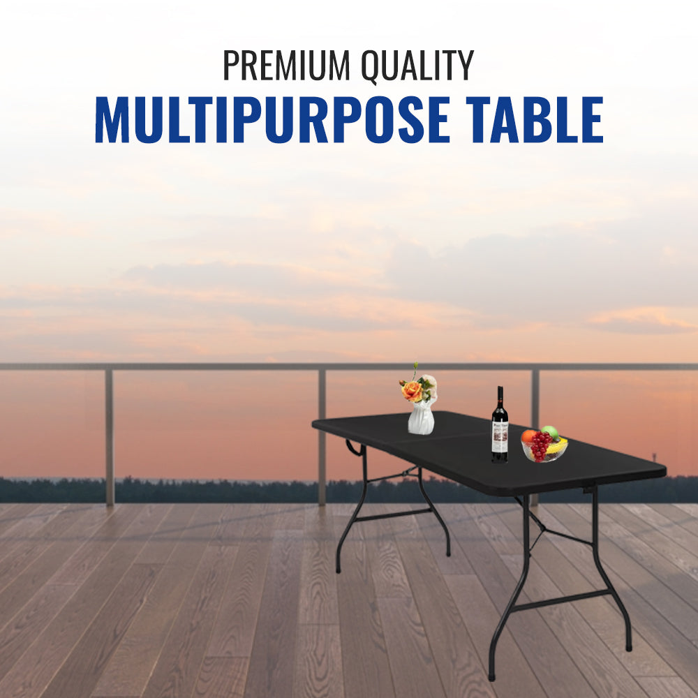 Premium Quality and Multipurpose 6Ft Black Heavy Duty Folding Table