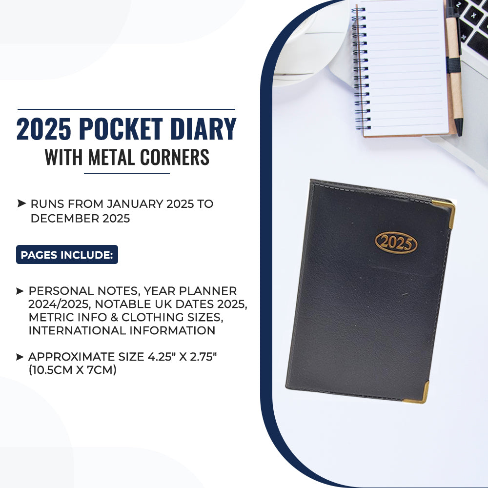 2025 Pocket Diary - with metal corners