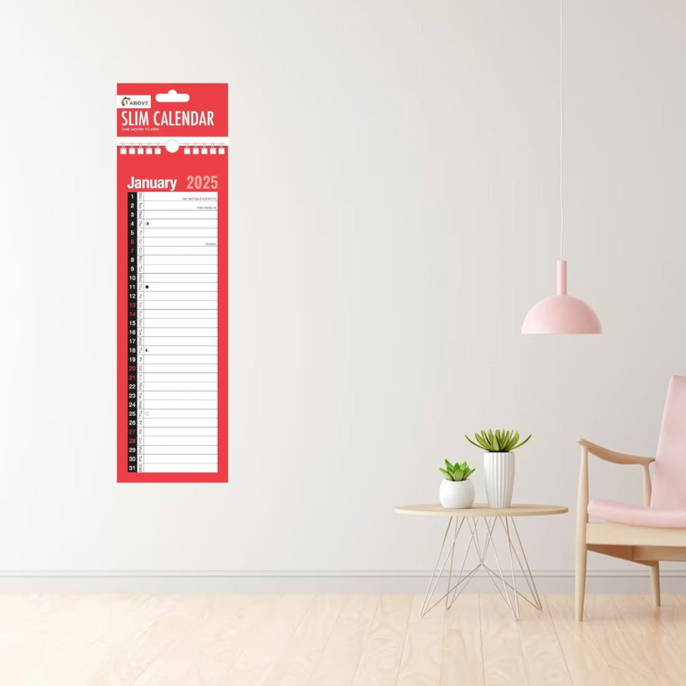 2025 Slim Calendar Wall Planner