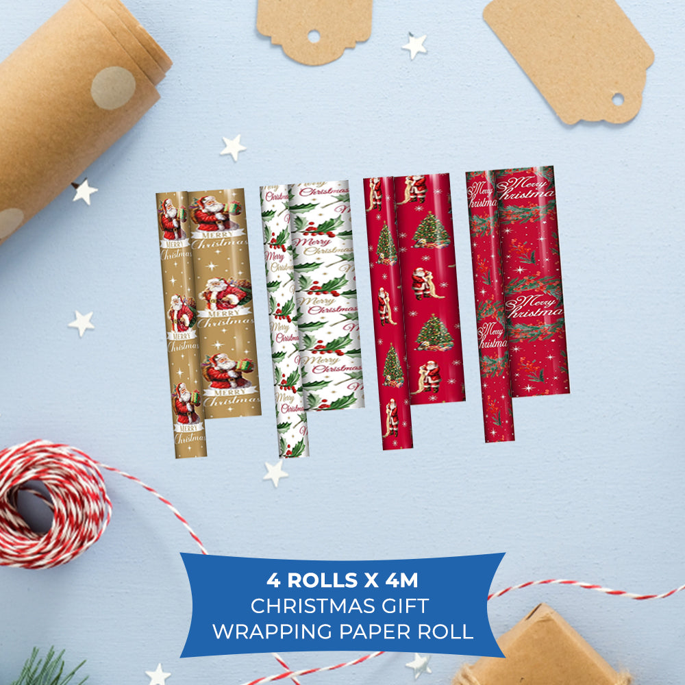 Cute Christmas Character Gift Wrapping Paper Roll 