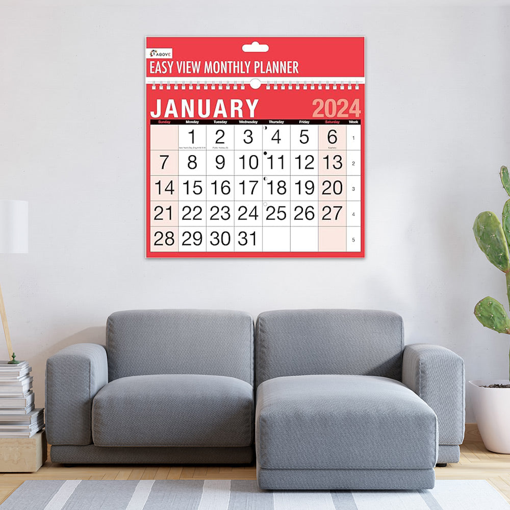 2024 Wall Calendar Slim Calendar, Large Month to View Planner,Easy View  Calendar